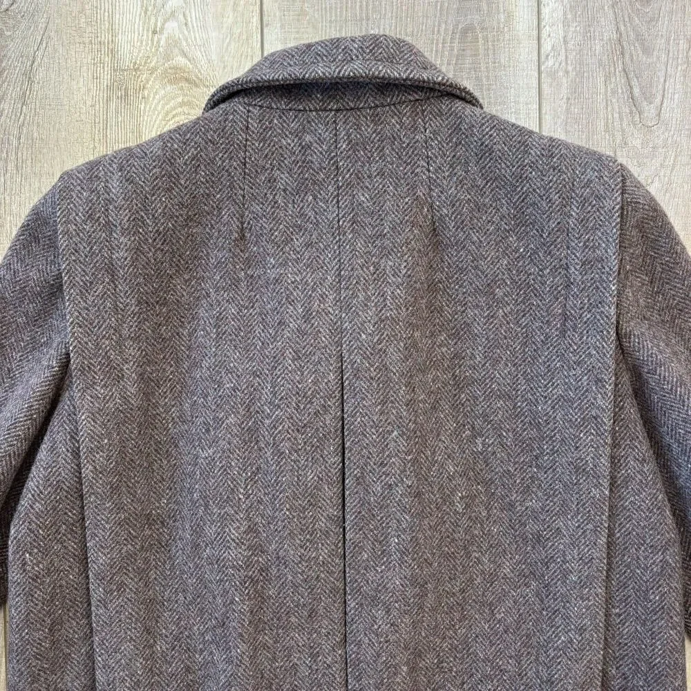 Vintage Jill Jr Womens Herringbone Wool Coat Size M/L 60s Union Made USA Classic - Picture 5 of 16